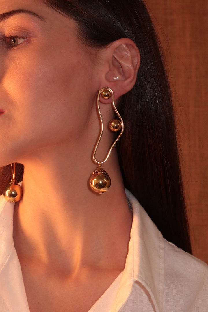 Hoop Earring with Golden Ball