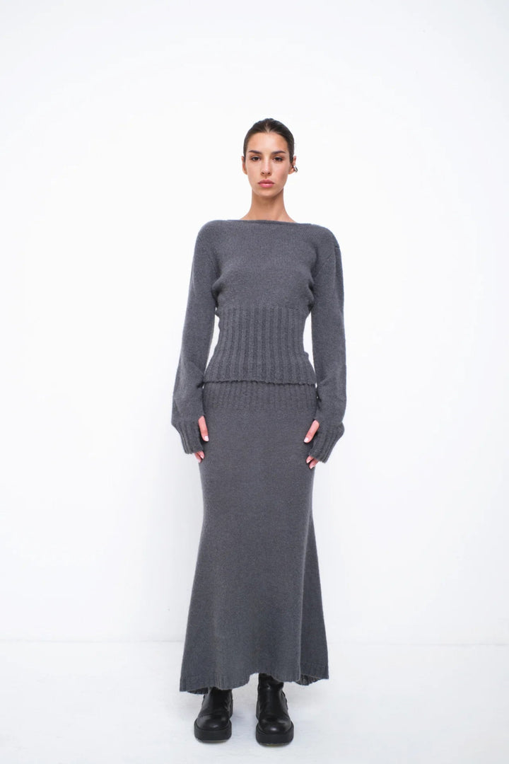 The Open Back Jumper Grey