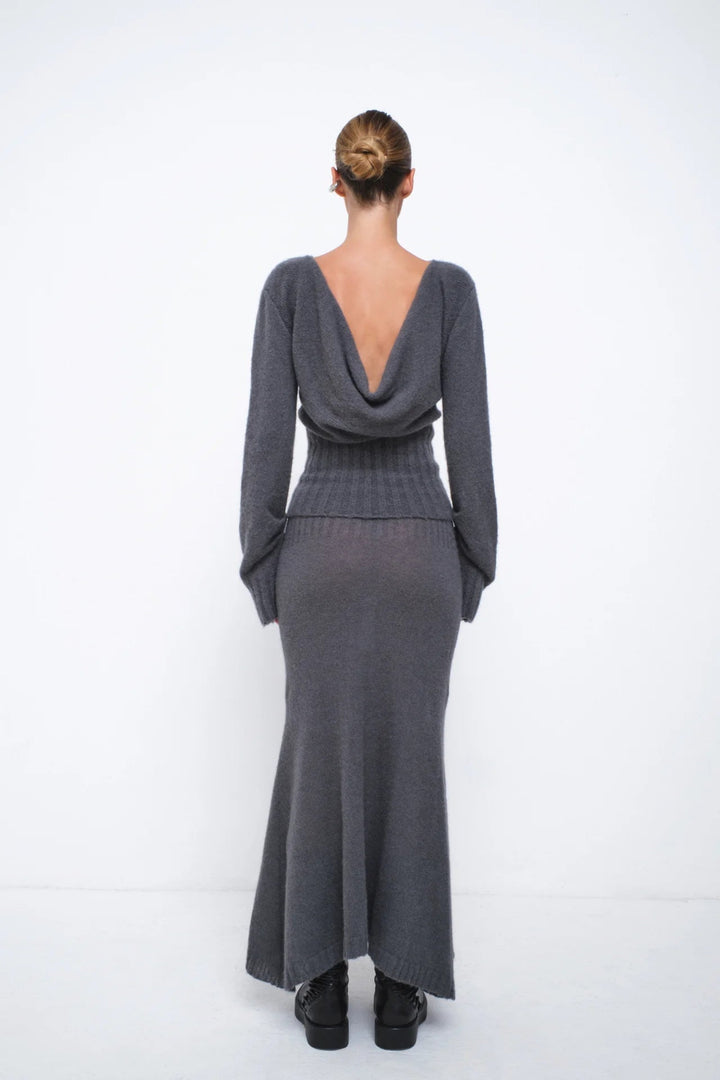 The Open Back Jumper Grey