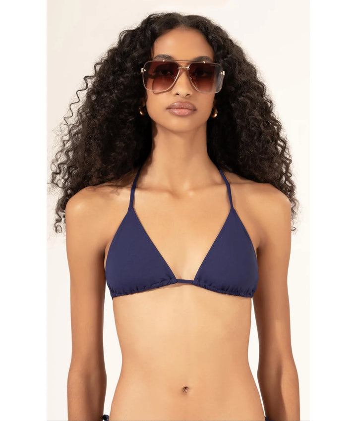 Classic Rolote Triangle Bikini Navy