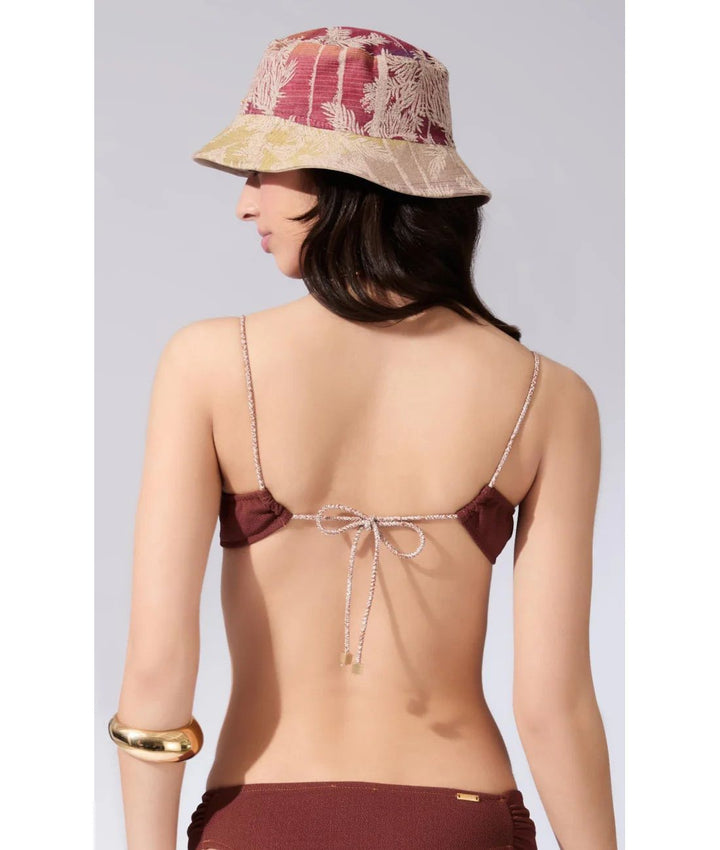 High Leg Retro Cup Brown Bikini
