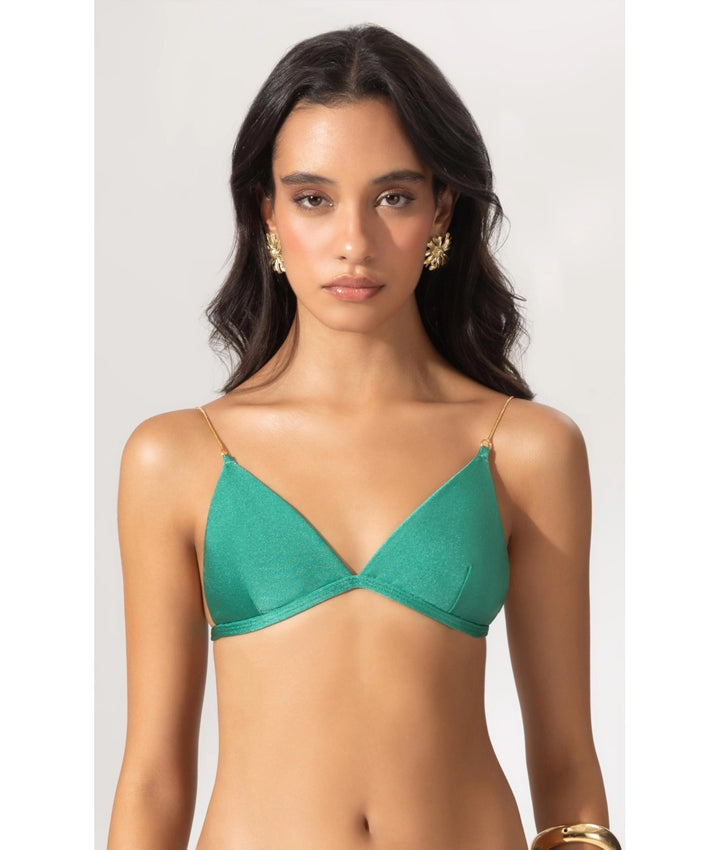 Green Fixed Triangle Bikini