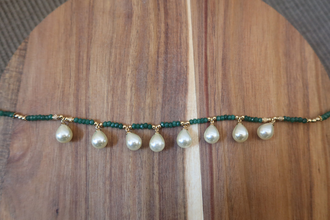 Green Necklace with Drops