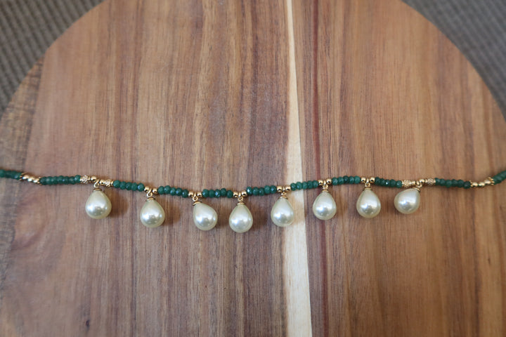 Green Necklace with Drops