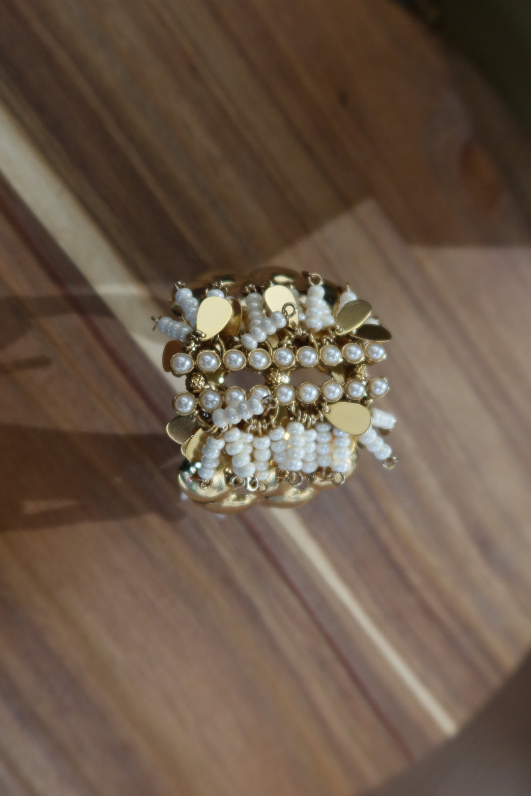 Gold Bracelet with White Details
