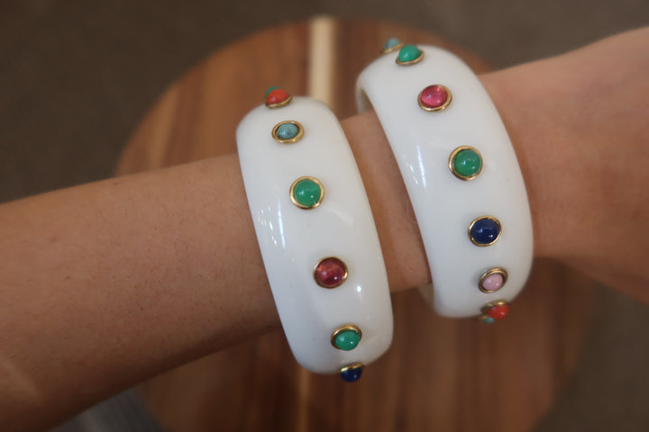 White Colorful Stone Bracelet