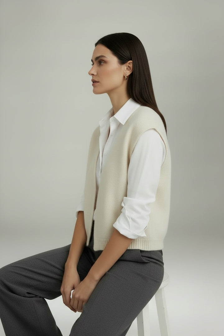 Alma Knit Vest Cream