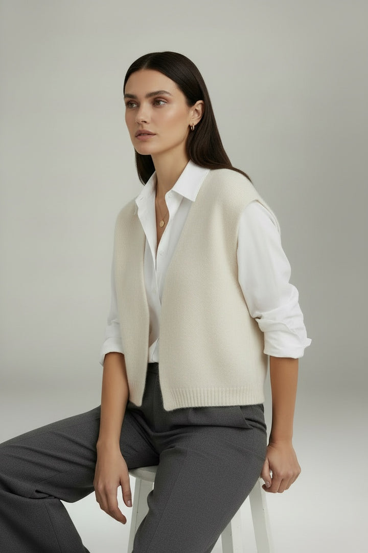 Alma Knit Vest Cream
