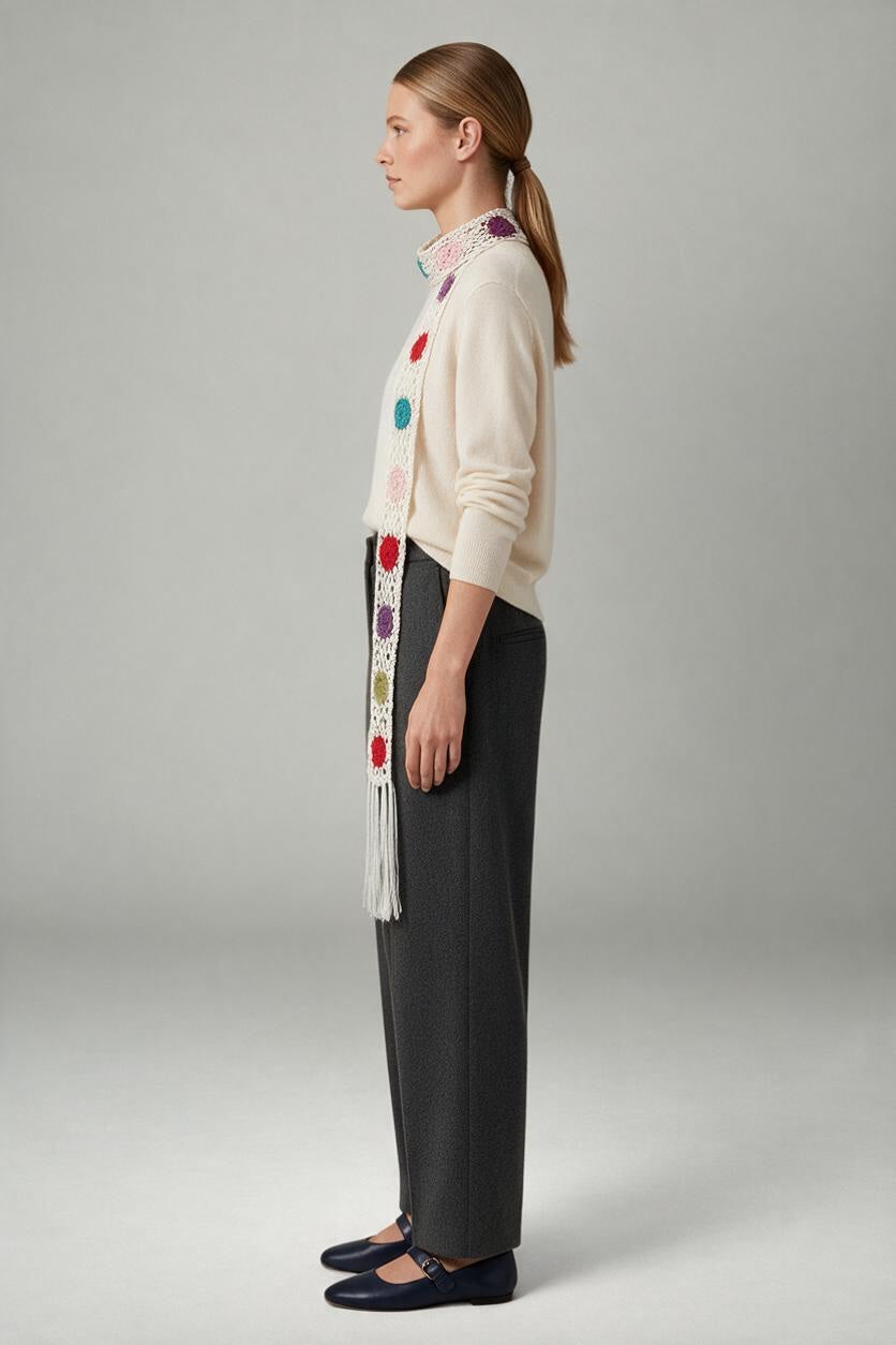Bloom Crochet Wrap Off White Floral