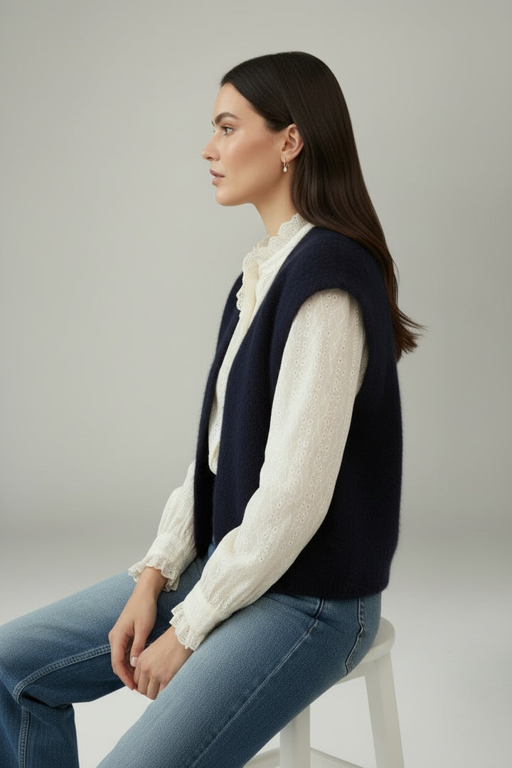 Alma Knit Vest Marine
