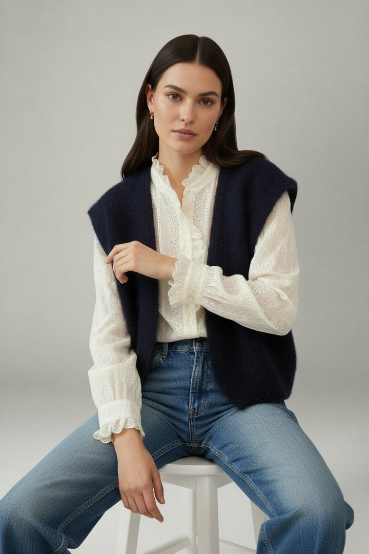 Alma Knit Vest Marine