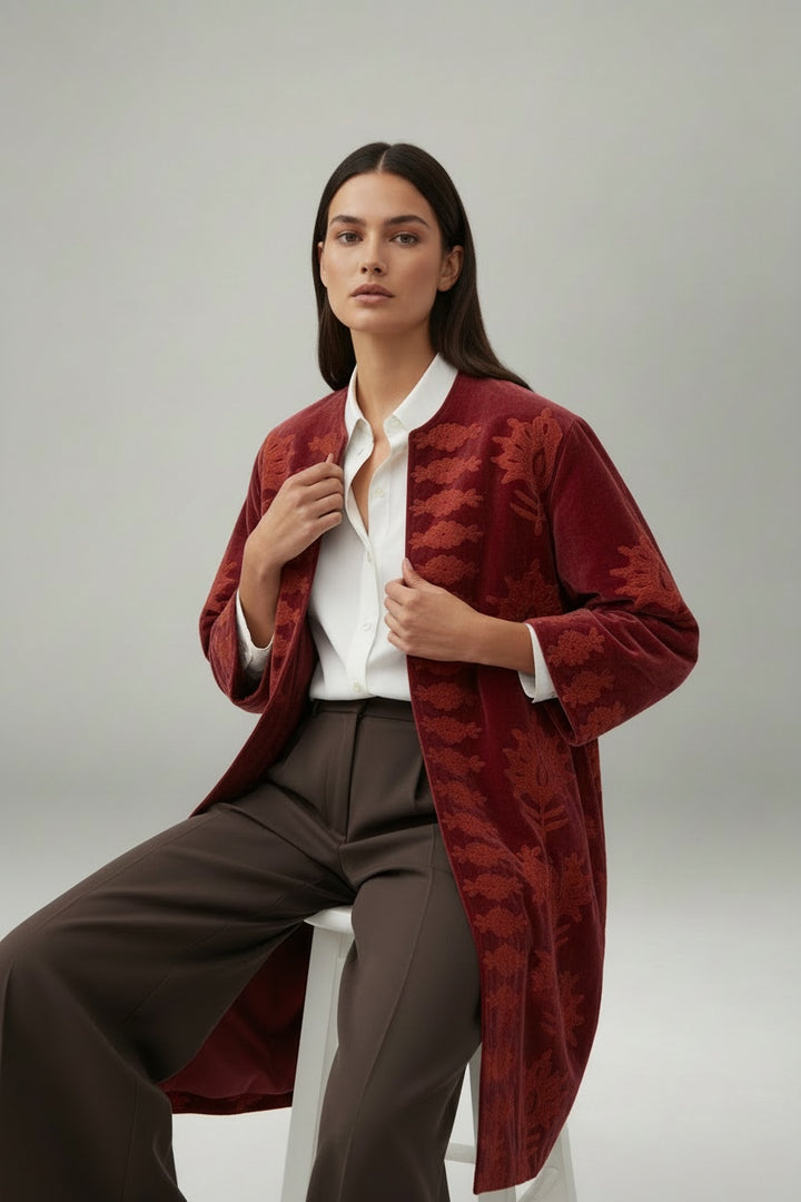 Kyra Velvet Midi Coat