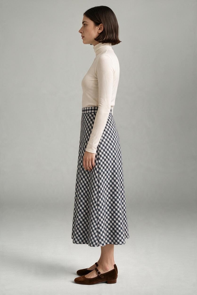 Celine Gingham Skirt