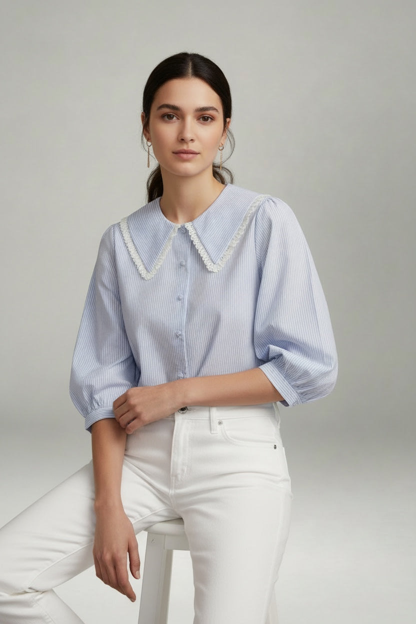 Dora Blouse - Soft Blue