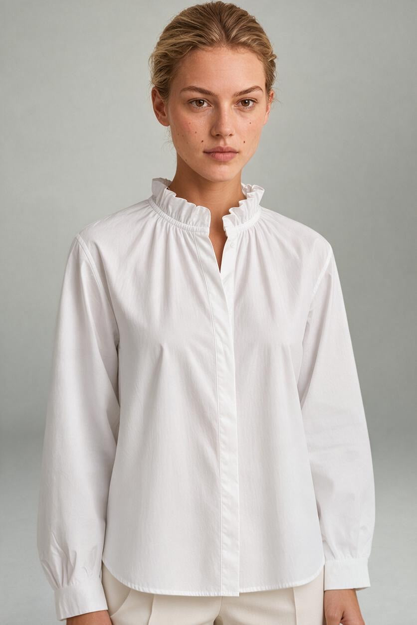 Clara Ruffle Blouse White
