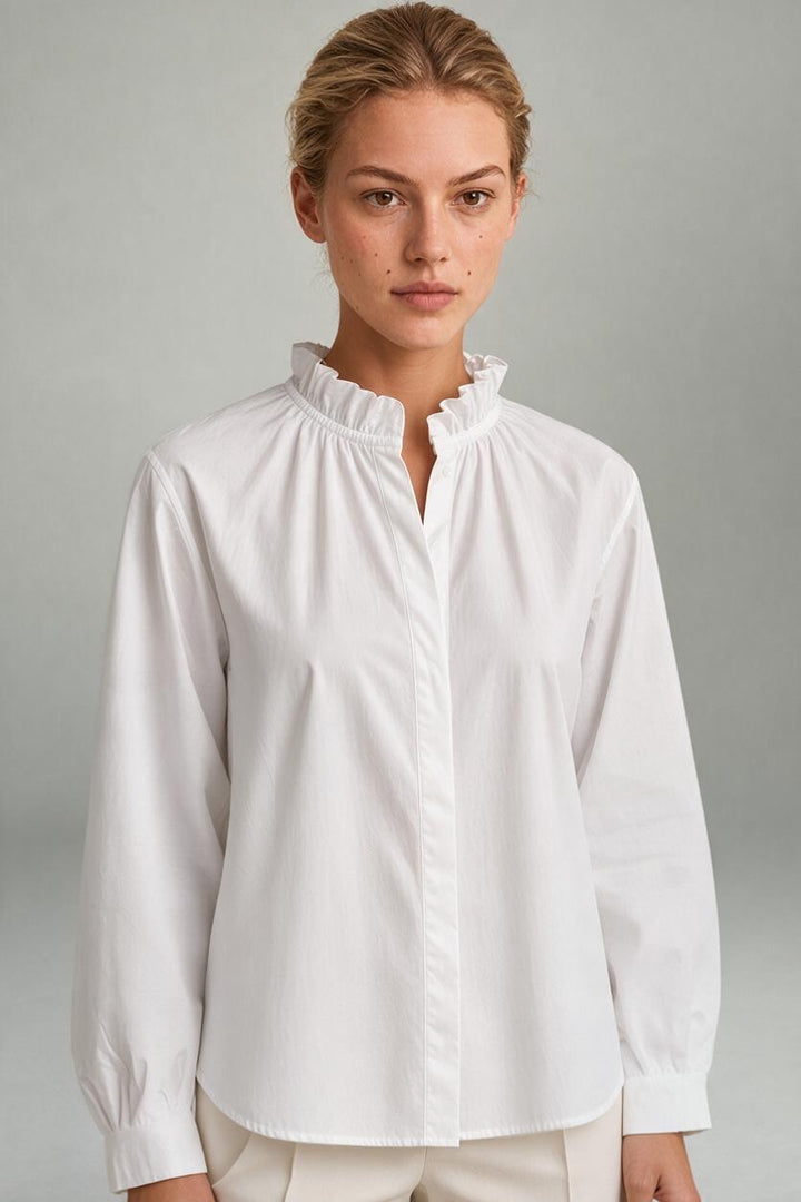 Clara Ruffle Blouse White