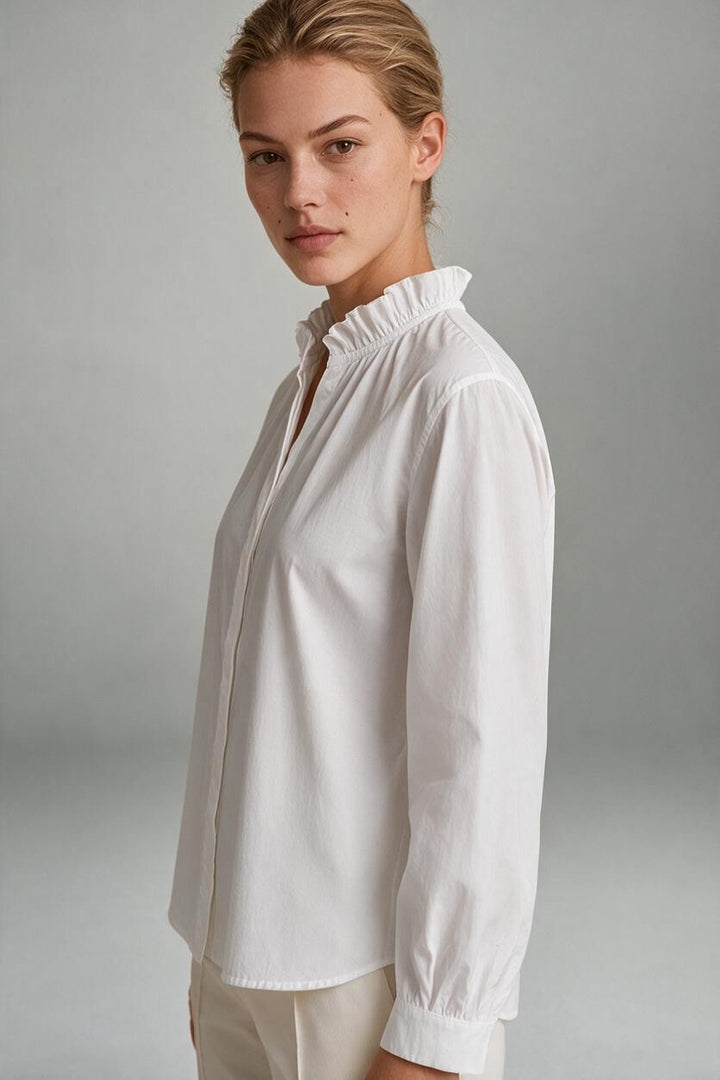Clara Ruffle Blouse White