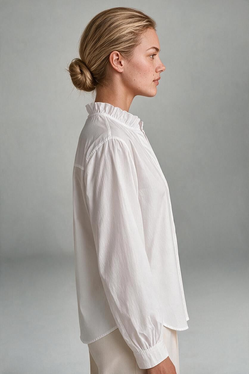Clara Ruffle Blouse White