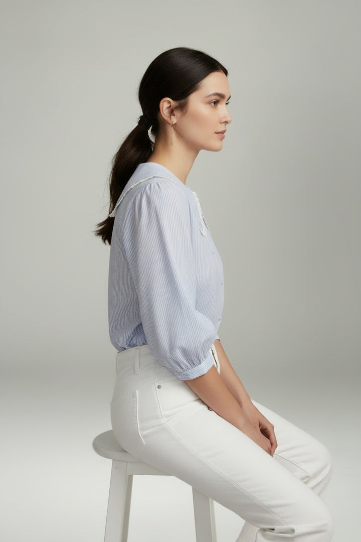 Dora Blouse - Soft Blue