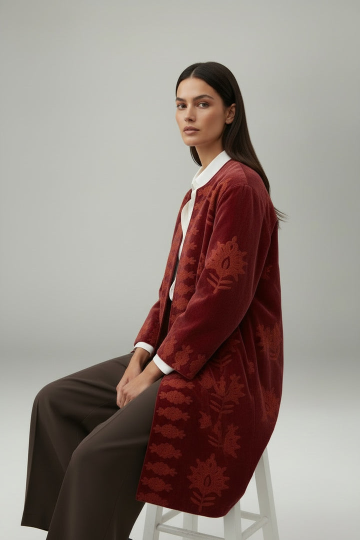 Kyra Velvet Midi Coat