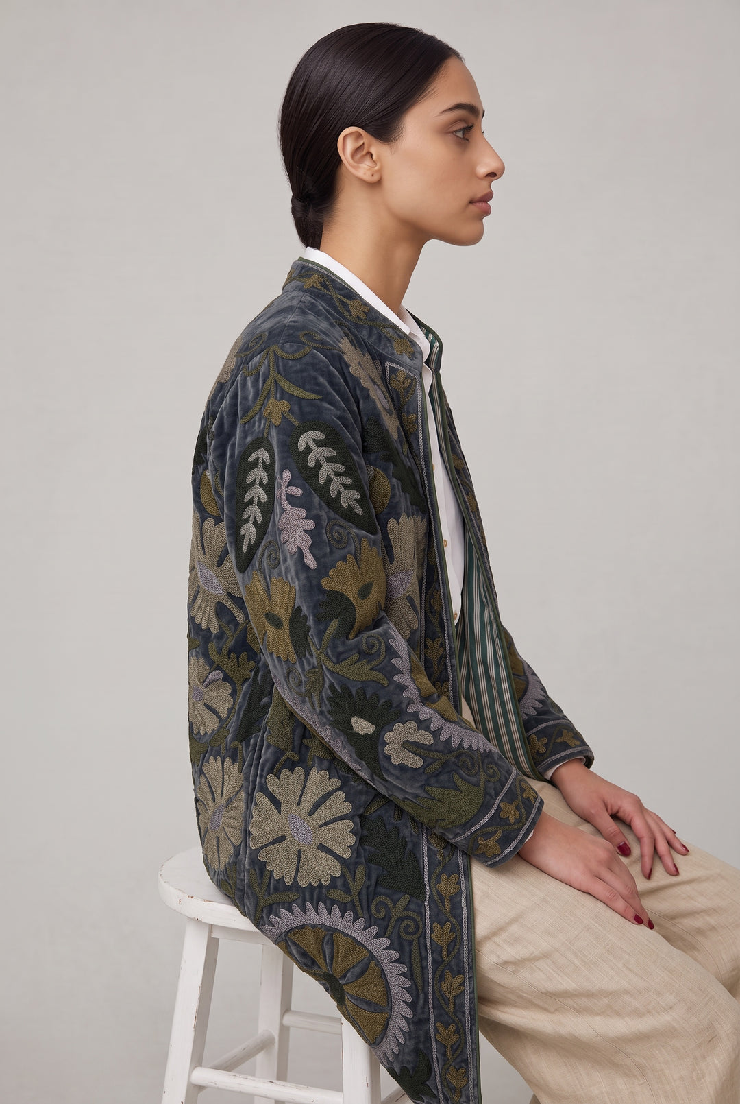 Hube Velvet Midi Coat