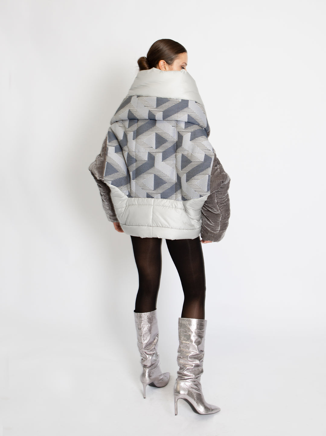 Puffer Jacket 4 Forms - Geometric Grey