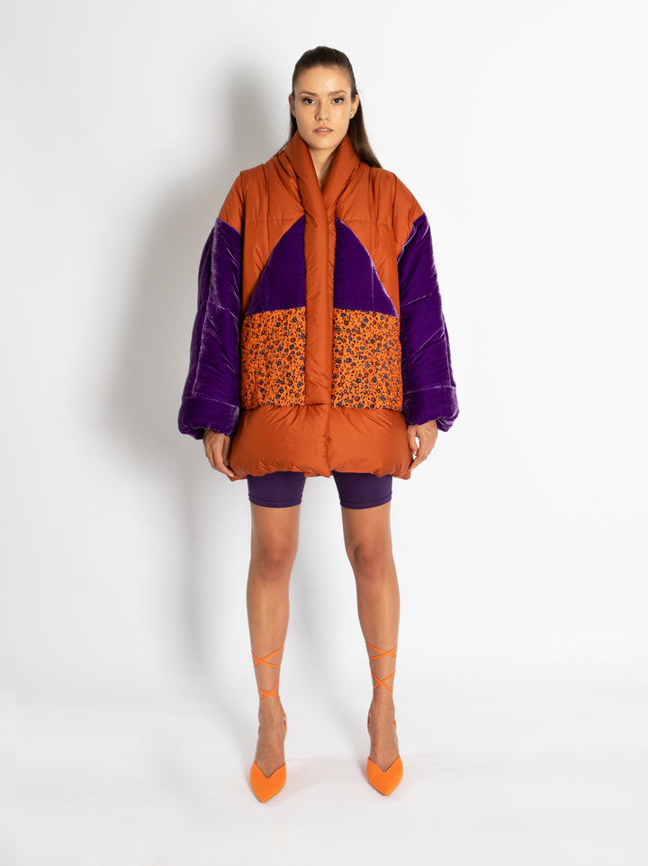 Puffer Jacket 4 Forms Purple Frame