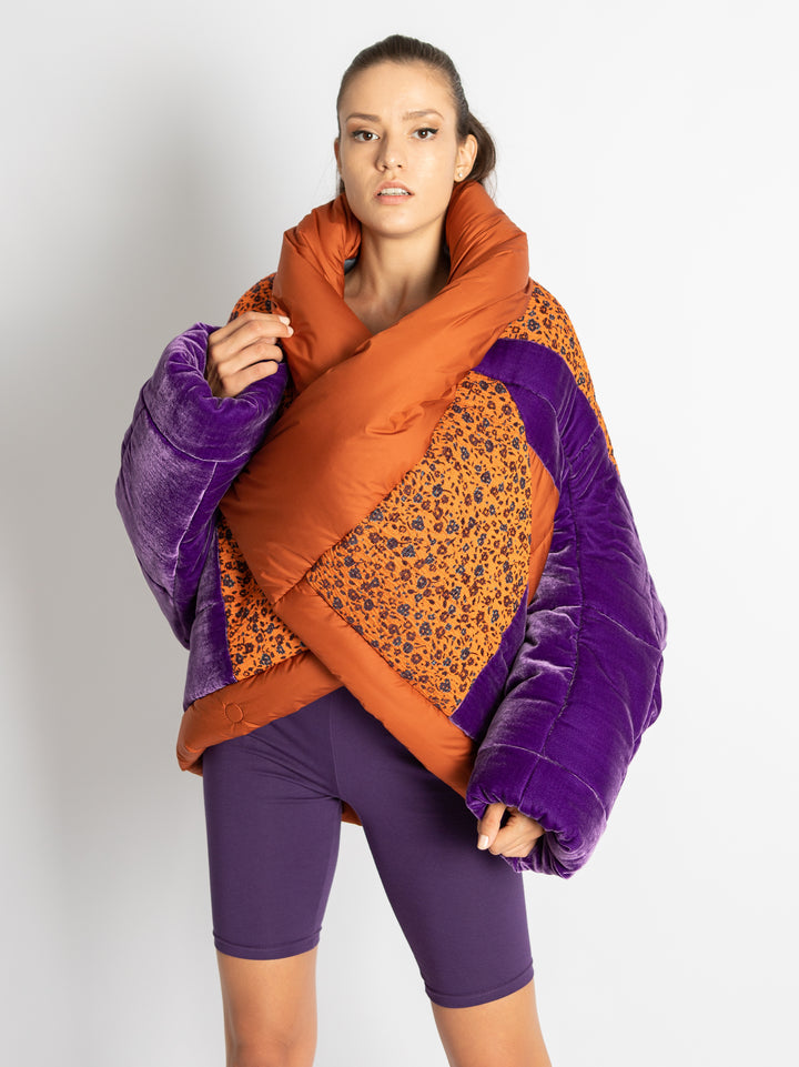 Puffer Jacket 4 Forms Purple Frame