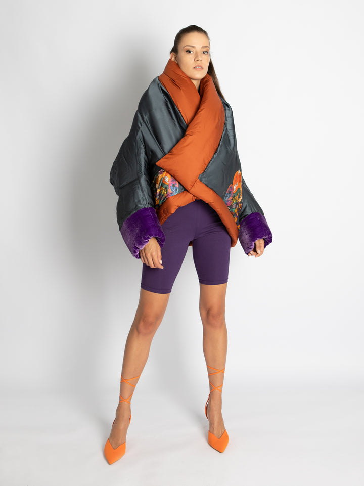 Puffer Jacket 4 Forms Purple Frame