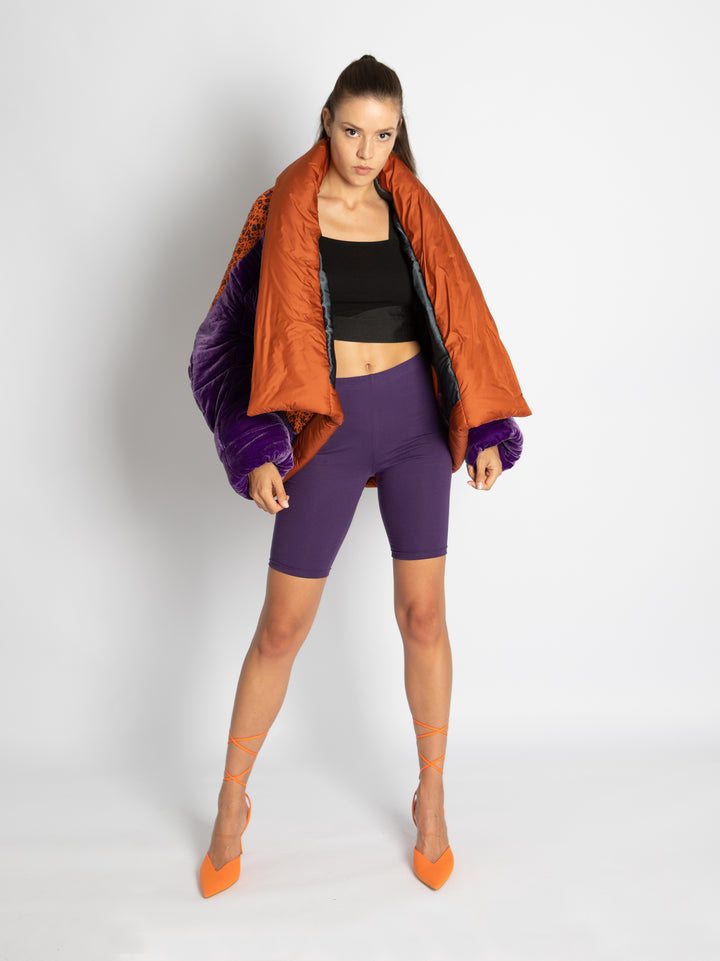 Puffer Jacket 4 Forms Purple Frame