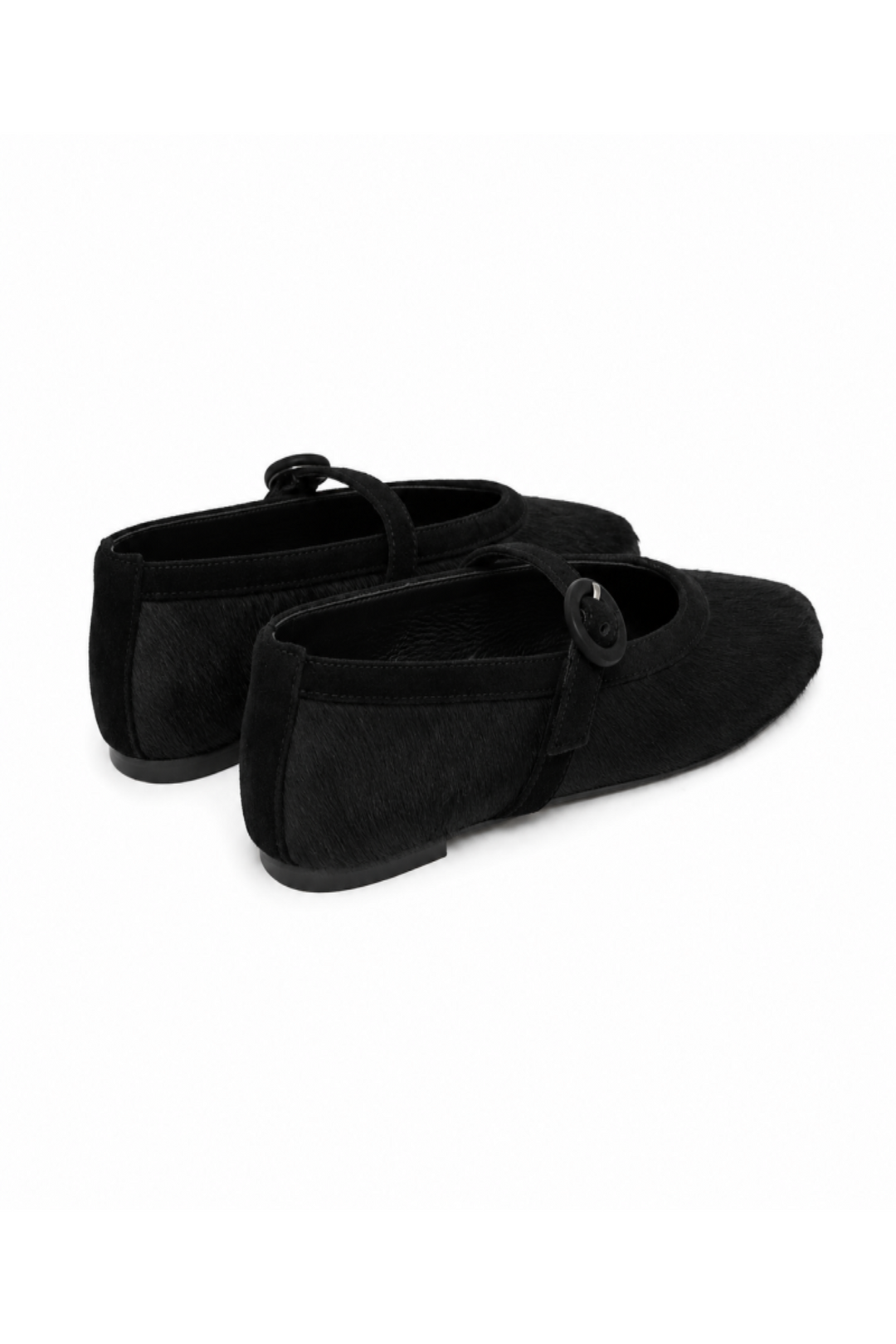 Pony Hair Ballet Flats Black
