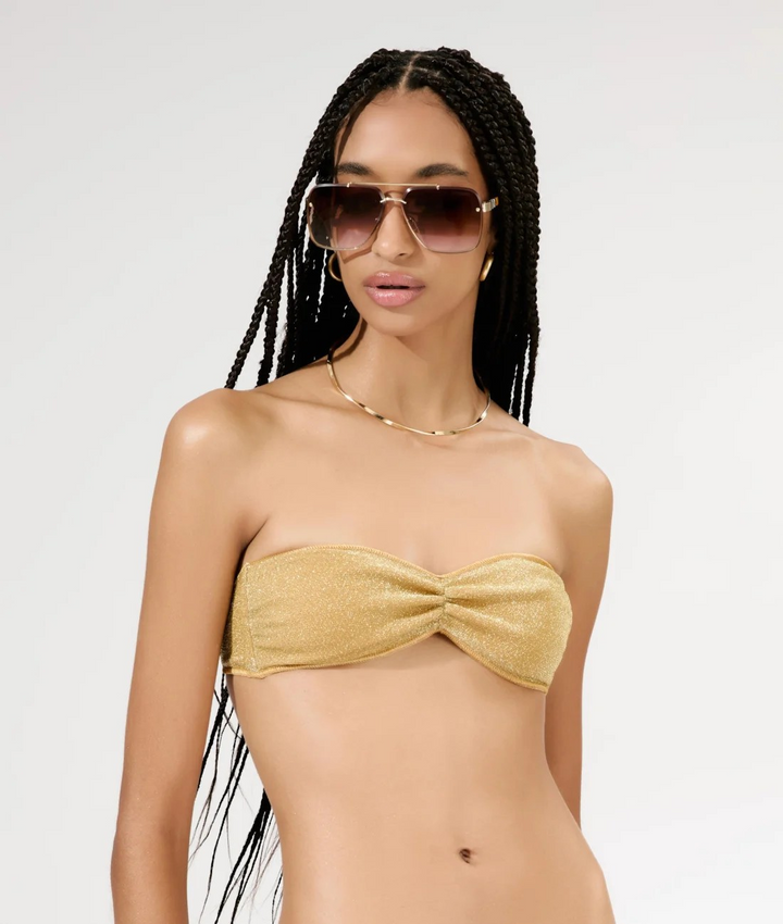 Sunset Hollywood Gold Twist Bandeau Bikini Set