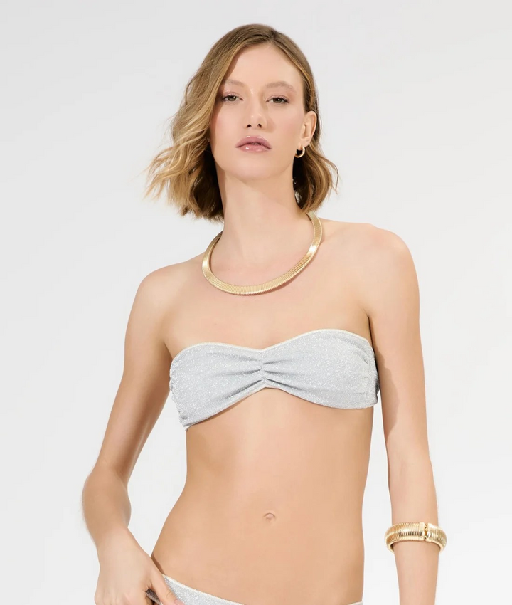 Sunset Hollywood Silver Twist Bandeau Bikini Set