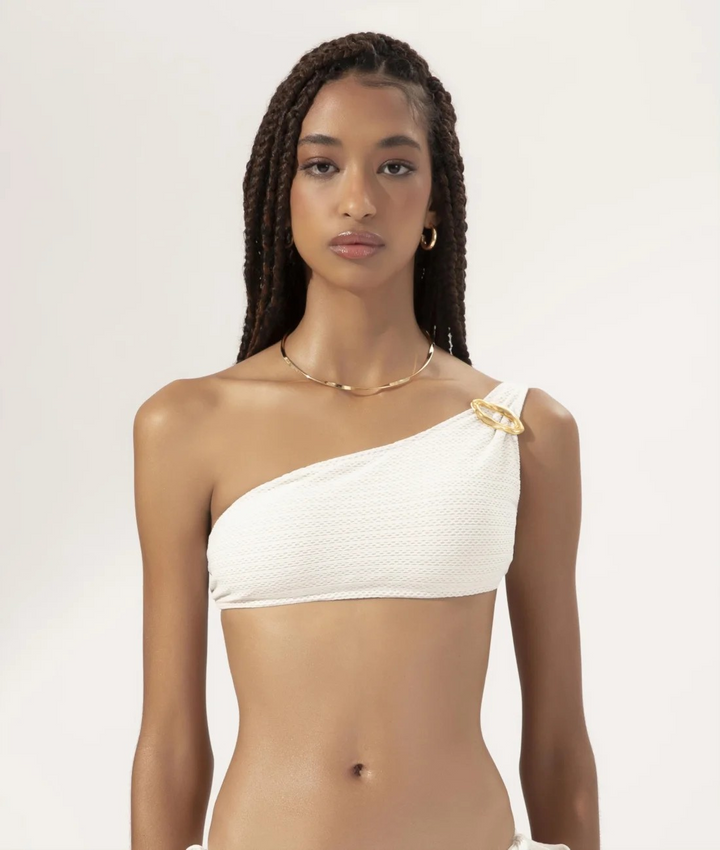 Sunset Ibiza Off-White Shoulder Jacquard Bikini Set