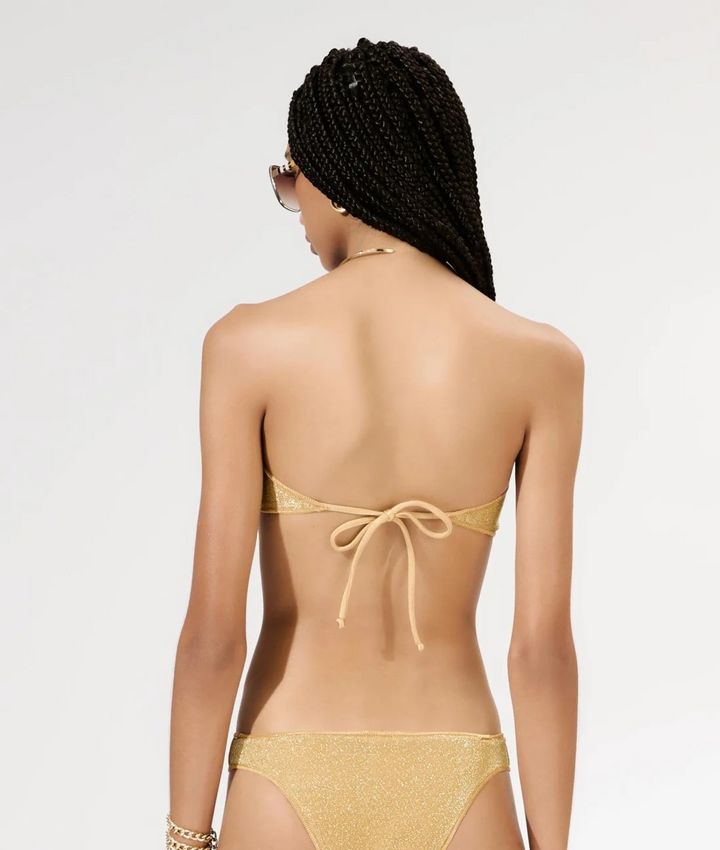 Sunset Hollywood Gold Twist Bandeau Bikini Set