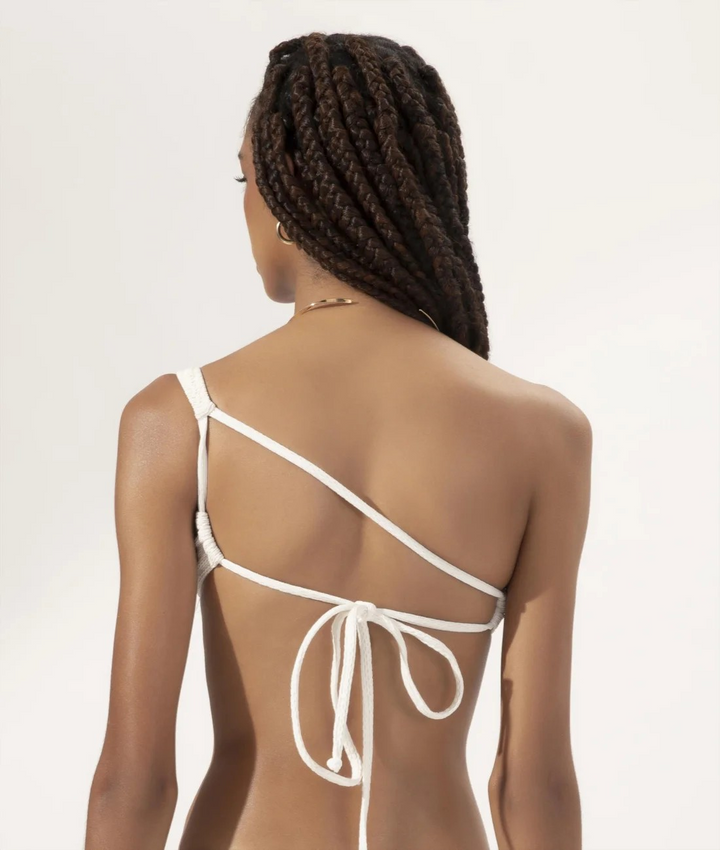 Sunset Ibiza Off-White Shoulder Jacquard Bikini Set