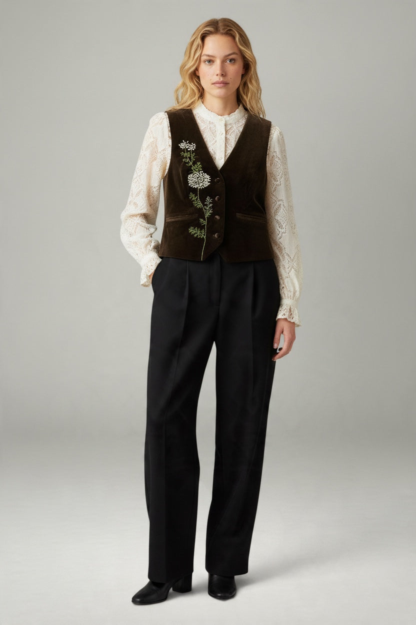 Nine Velvet Gilet Coffee - Special Edition