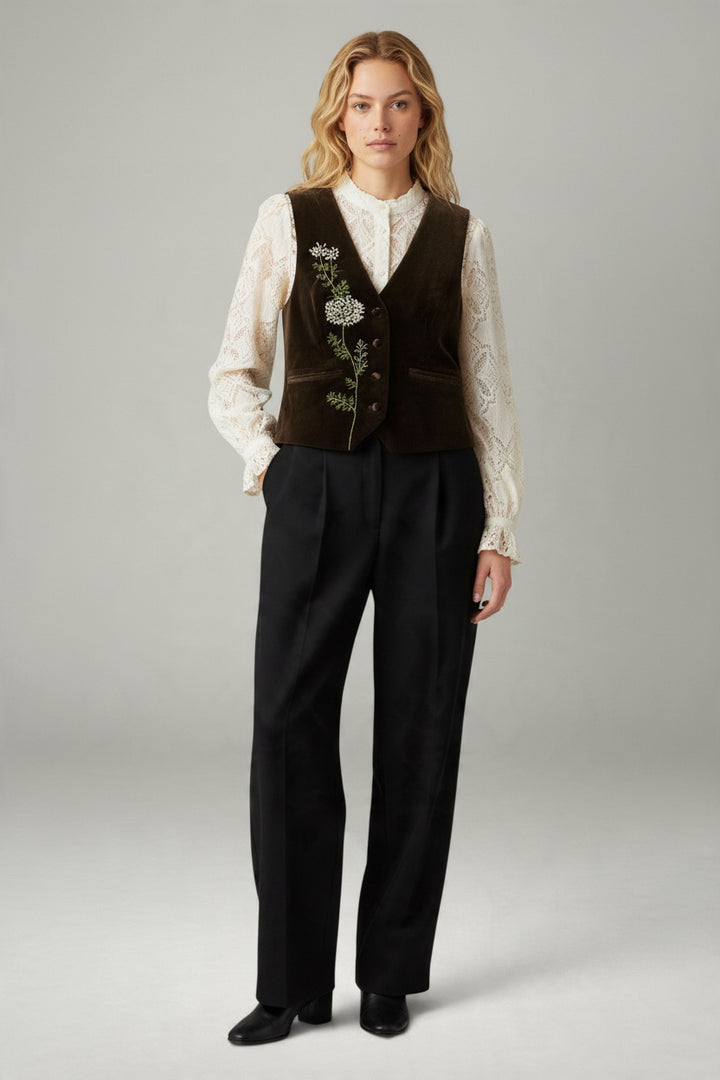Nine Velvet Gilet Coffee - Special Edition