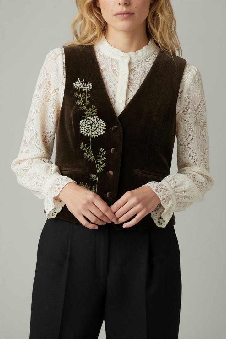 Nine Velvet Gilet Coffee - Special Edition