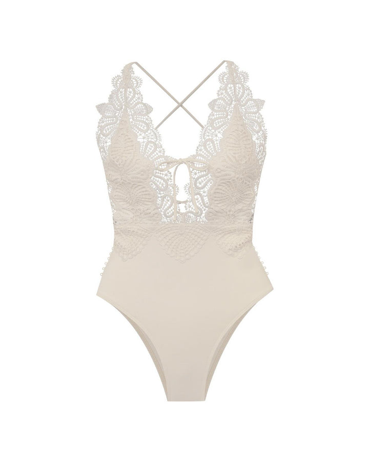 Organic Triangle Swimsuit Off White