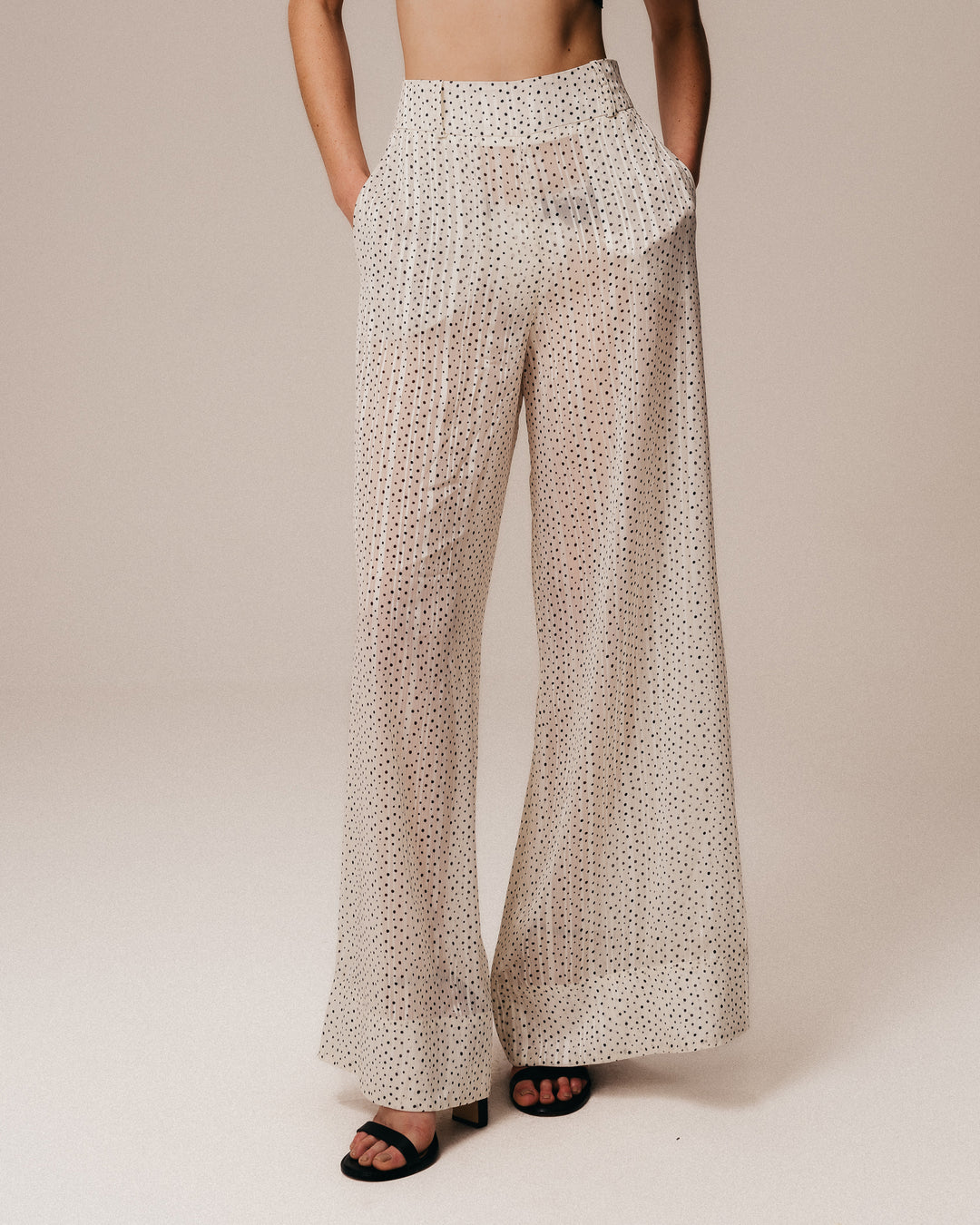 Polka Dot Georgette Palazzo Pants