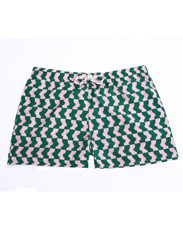 Boobies Trap Shorts - Green & Pink