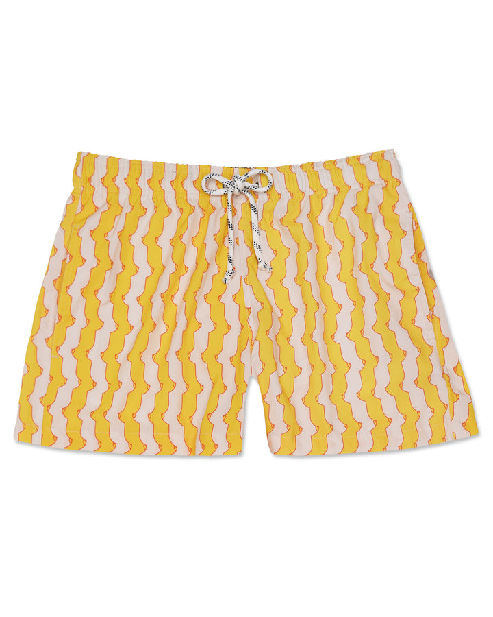 Boobies Trap Shorts - Yellow & White