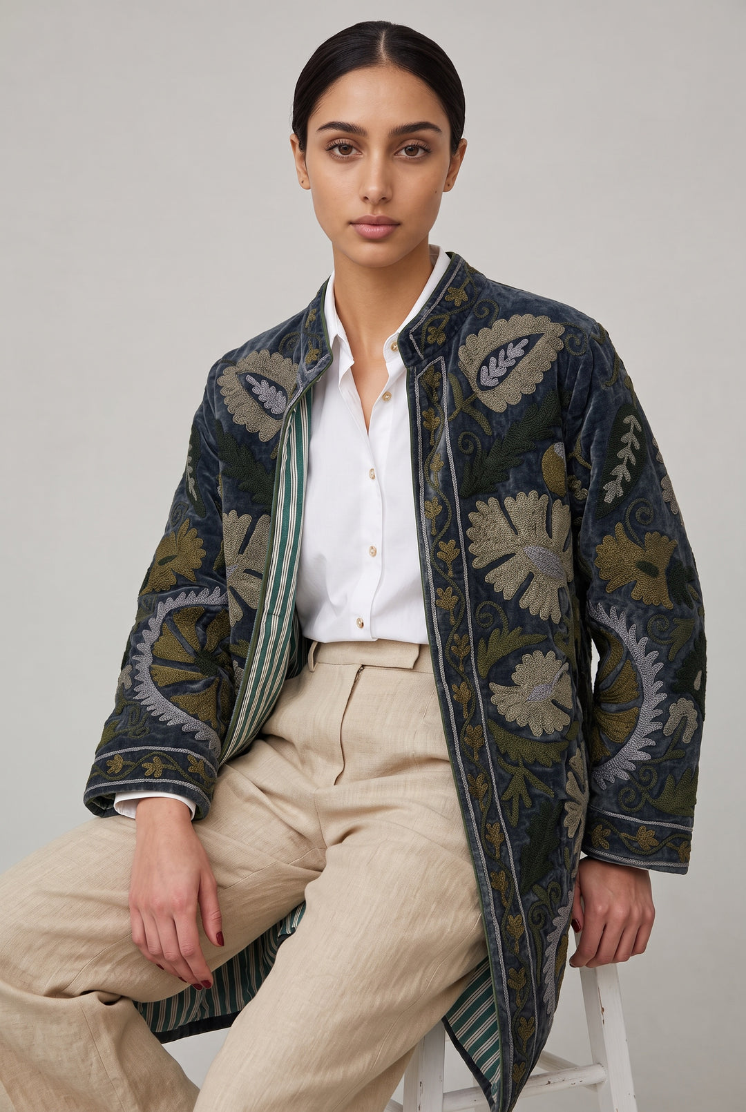 Hube Velvet Midi Coat