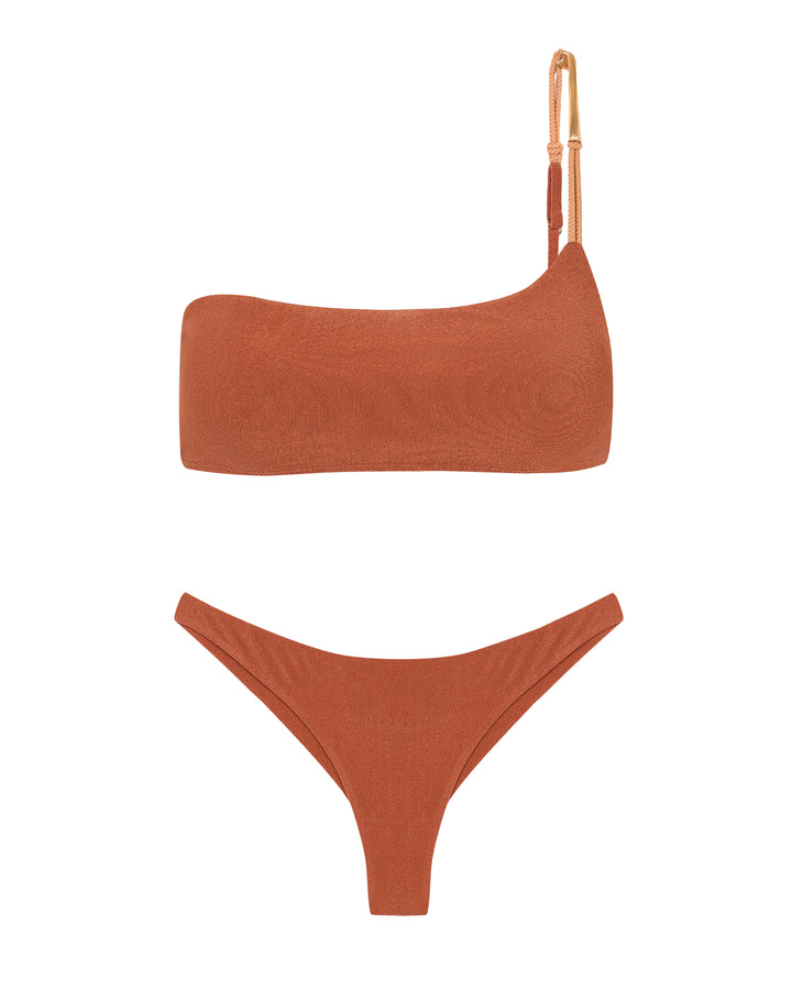 Bikini Marrone con Top Ana Mandy + Slip Cheeky Basic