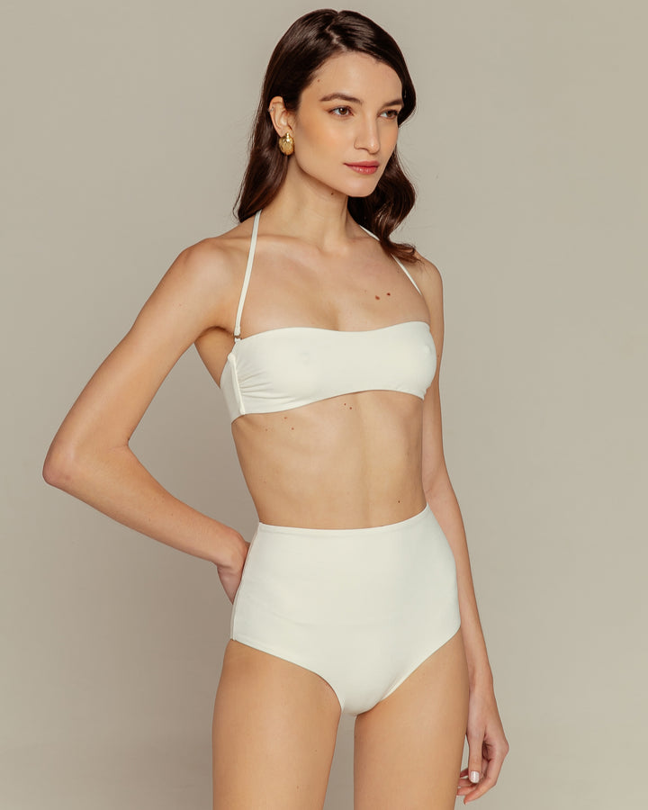 Basic Bandeau Top + Basic Hot Pants - Off White