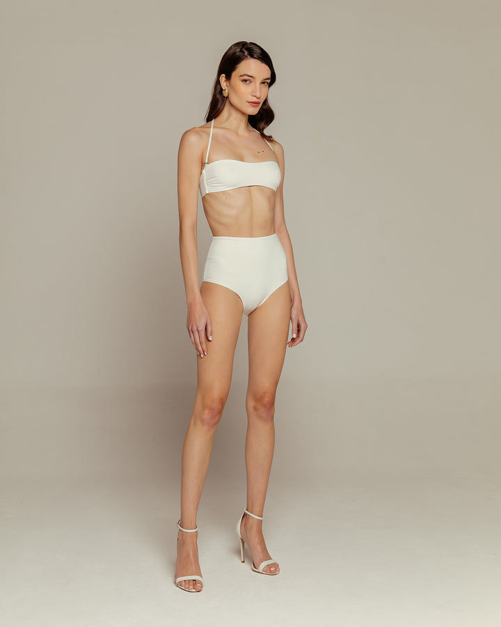 Basic Bandeau Top + Basic Hot Pants - Off White