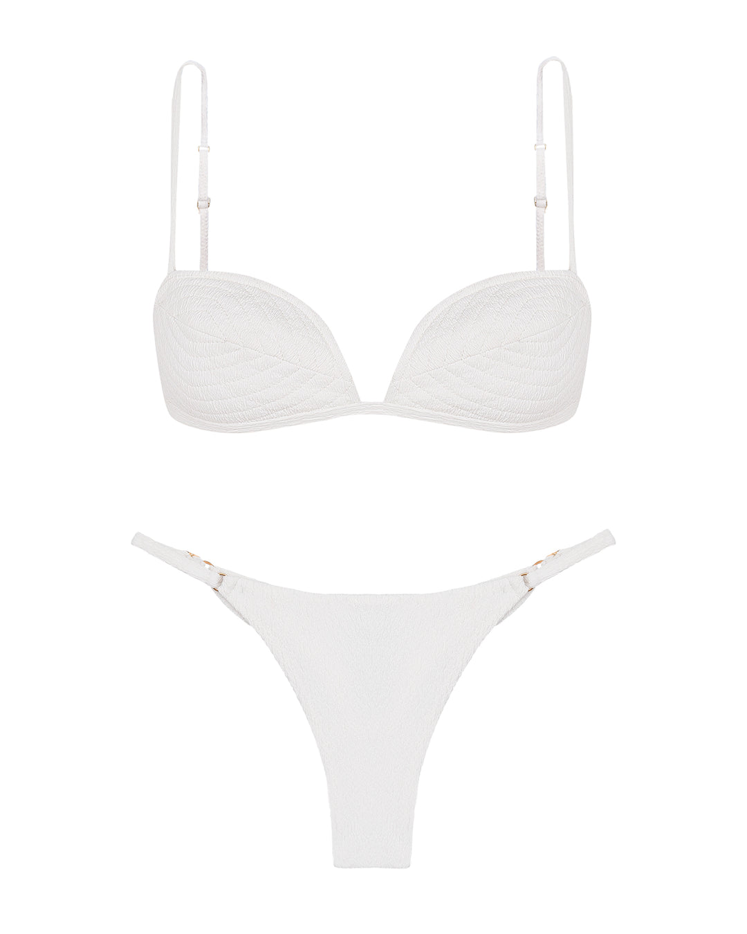 Bikini con top Gabi Emily + slip Rafa Cheeky - Bianco