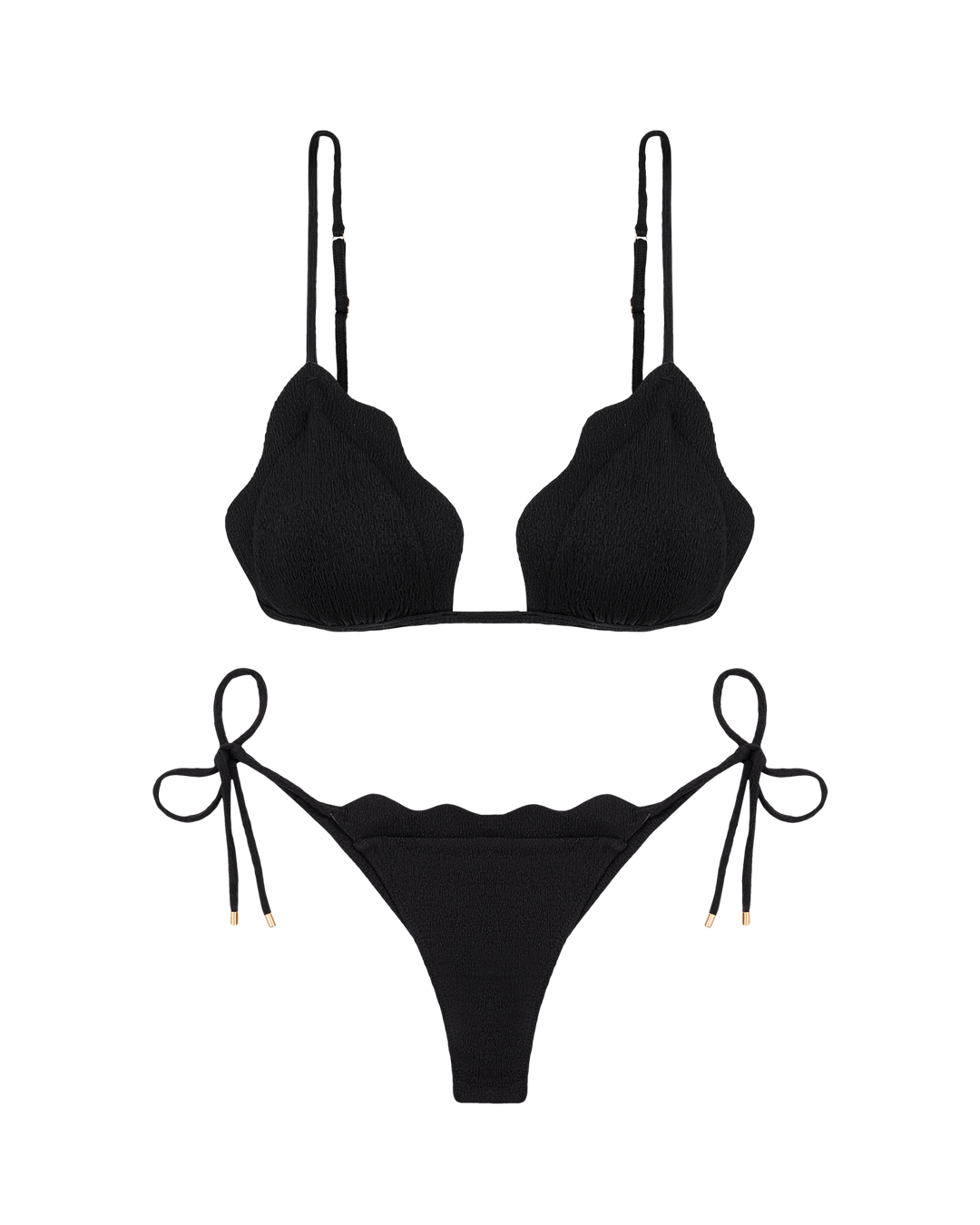 Bikini Lou con Top triangolo e slip sfrontati con fiocchetti 