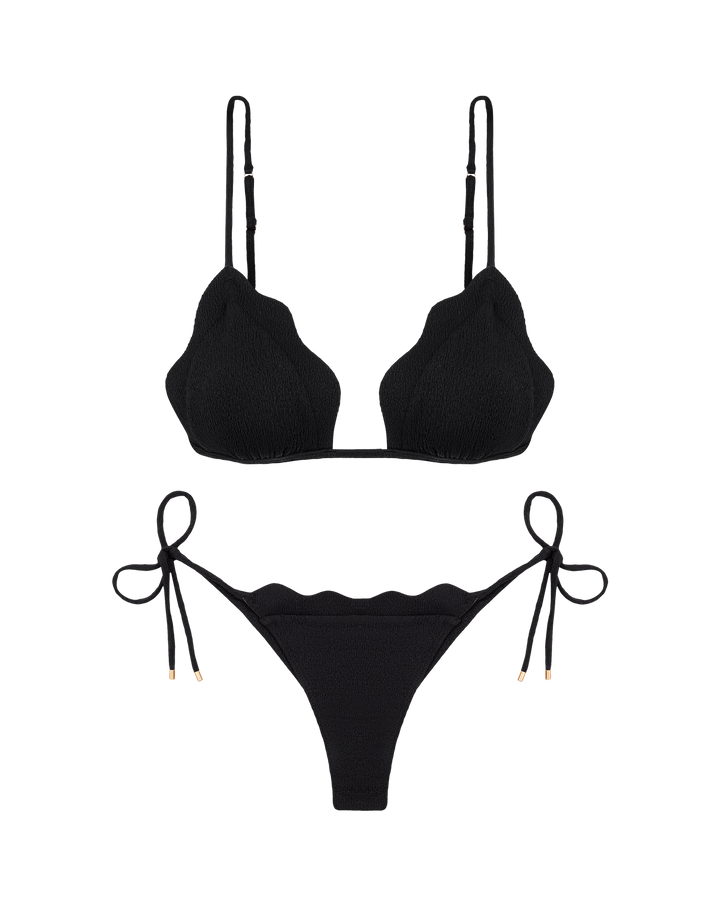 Bikini Lou con Top triangolo e slip sfrontati con fiocchetti 